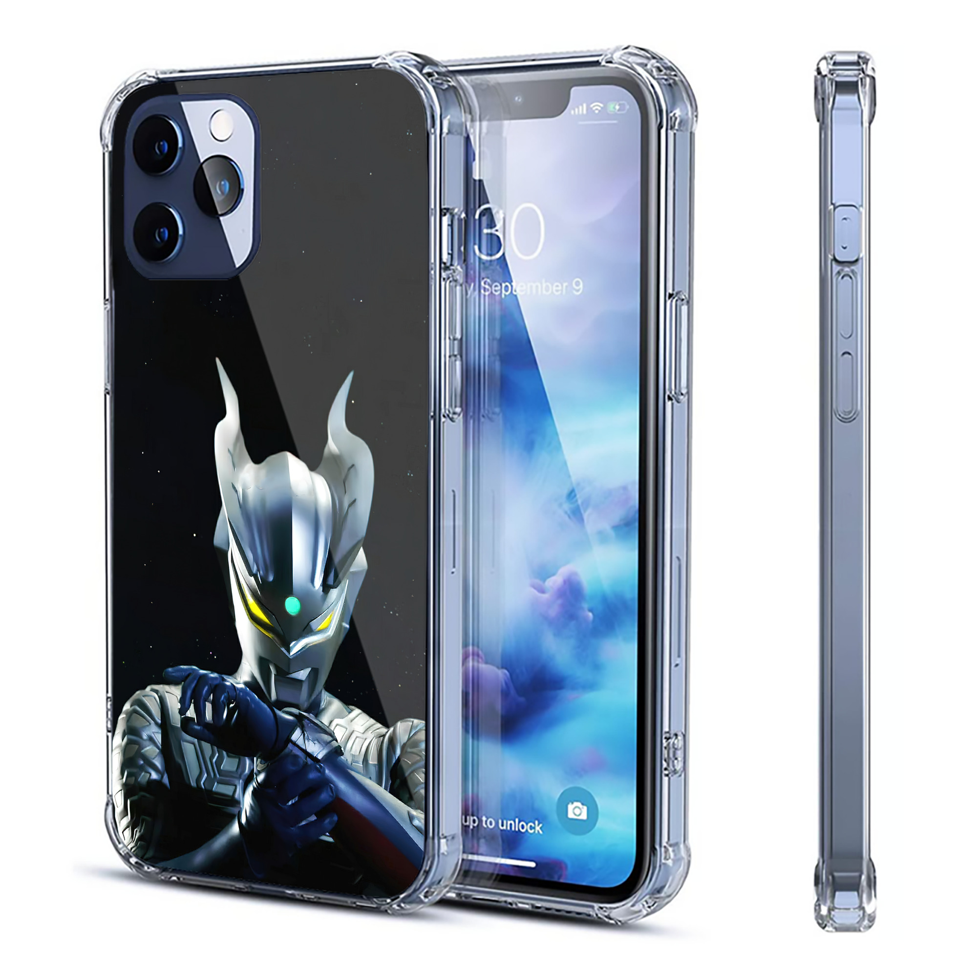 （画像用） ウルトラマン Ultraman 【iPhone 12シリーズ対応】透明スマホケース（クリアソフトケース）